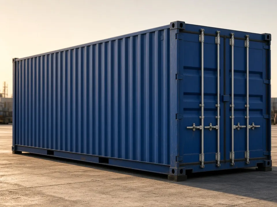 A closed shipping container