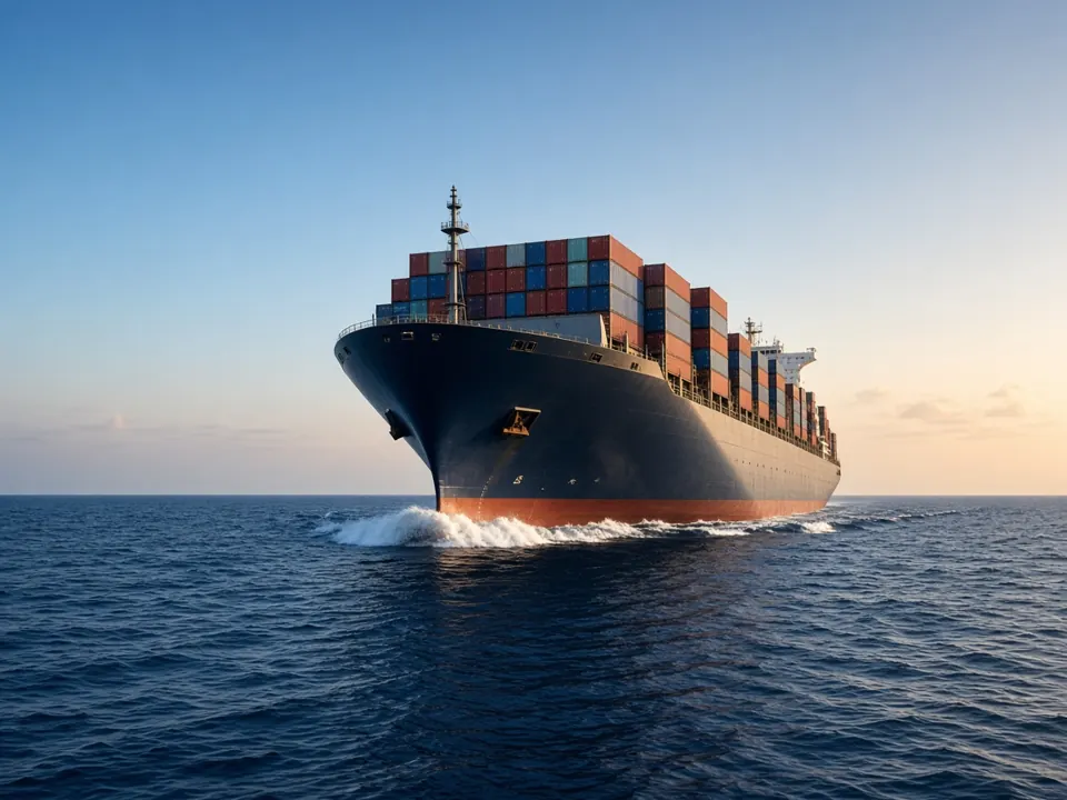A container ship at sea